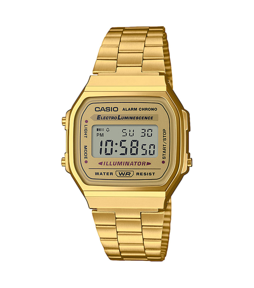 A168WG-9 — vintage gold tone digital watch