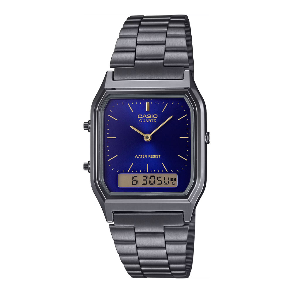 AQ-230GG-2A — dark grey and  blue dial