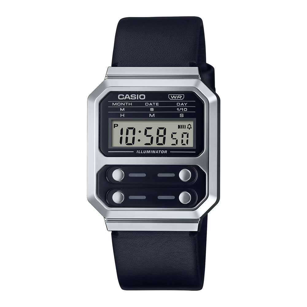 A100WEL-1A — retro watch with leather band